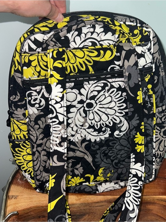 Vera Bradley Backpack Yellow Birdie Floral Quilted Cotton Travel Bag main image 10